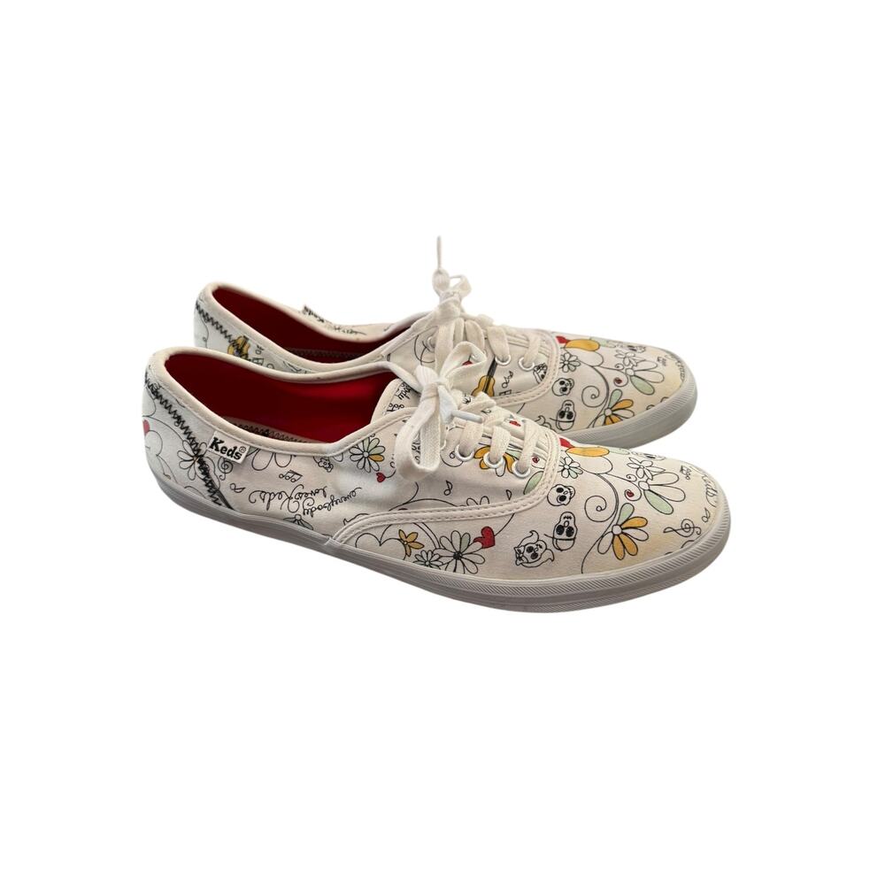Keds Day of the Dead Champion Sugar Skull Floral Sneakers Women’s 9 - Picture 3 of 5
